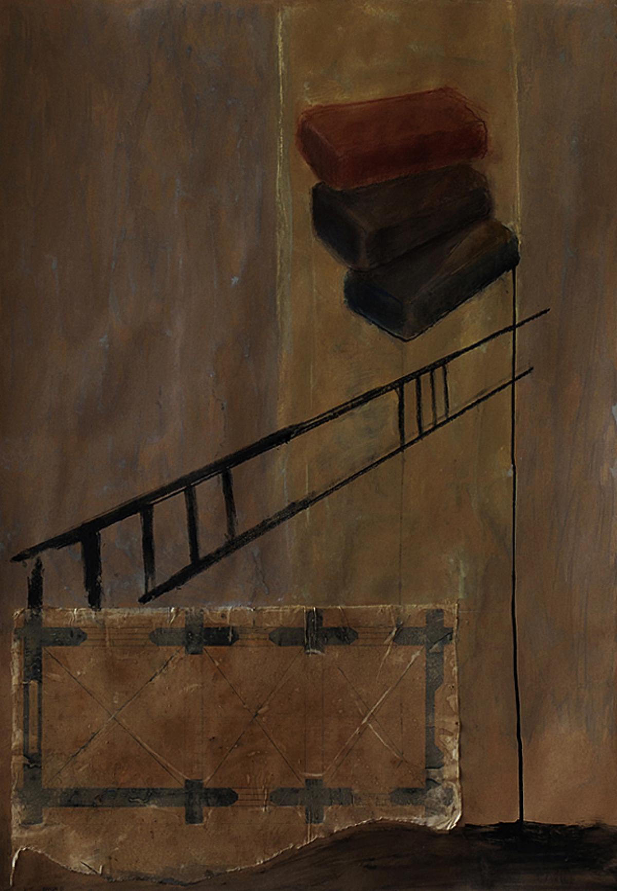 Baksai 2015, Torony, 100x70 cm, pasztell, tus, papír