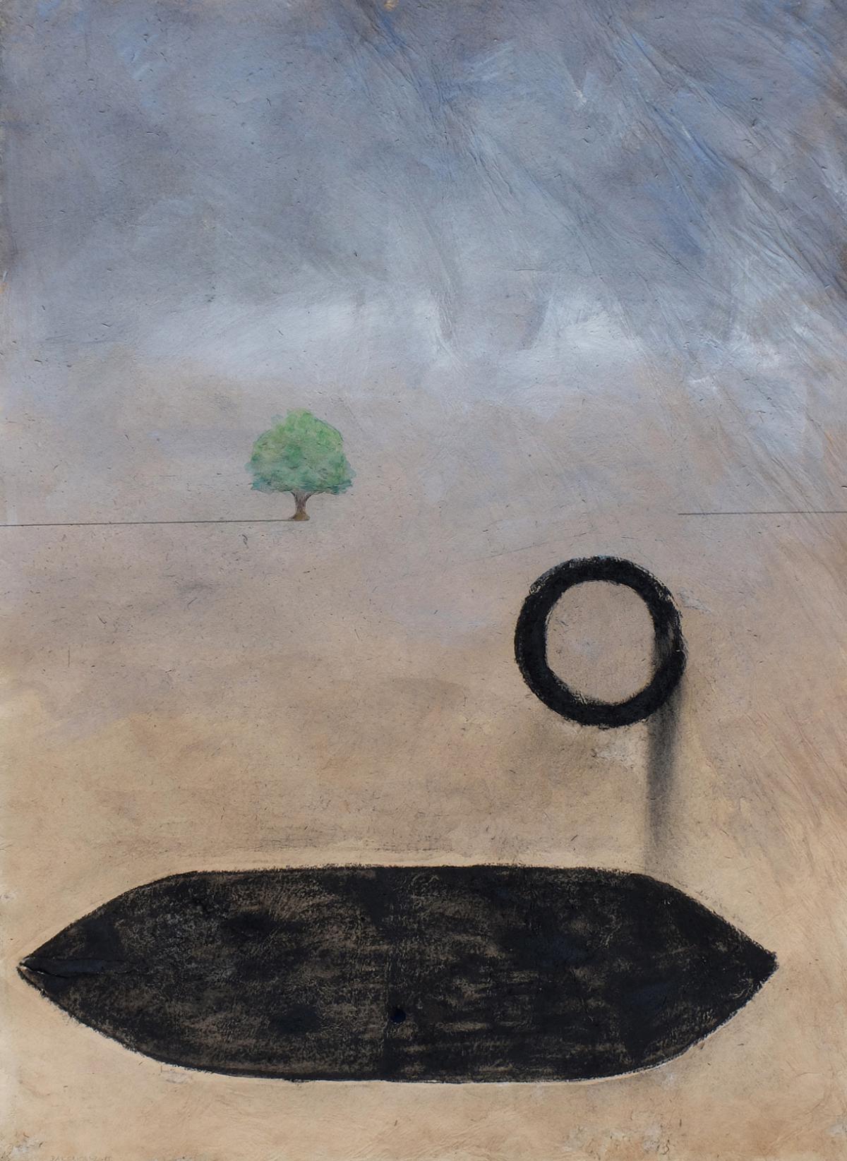 Baksai 2015, Hajó, 100x70cm, pasztell, akvarell, szén, papír