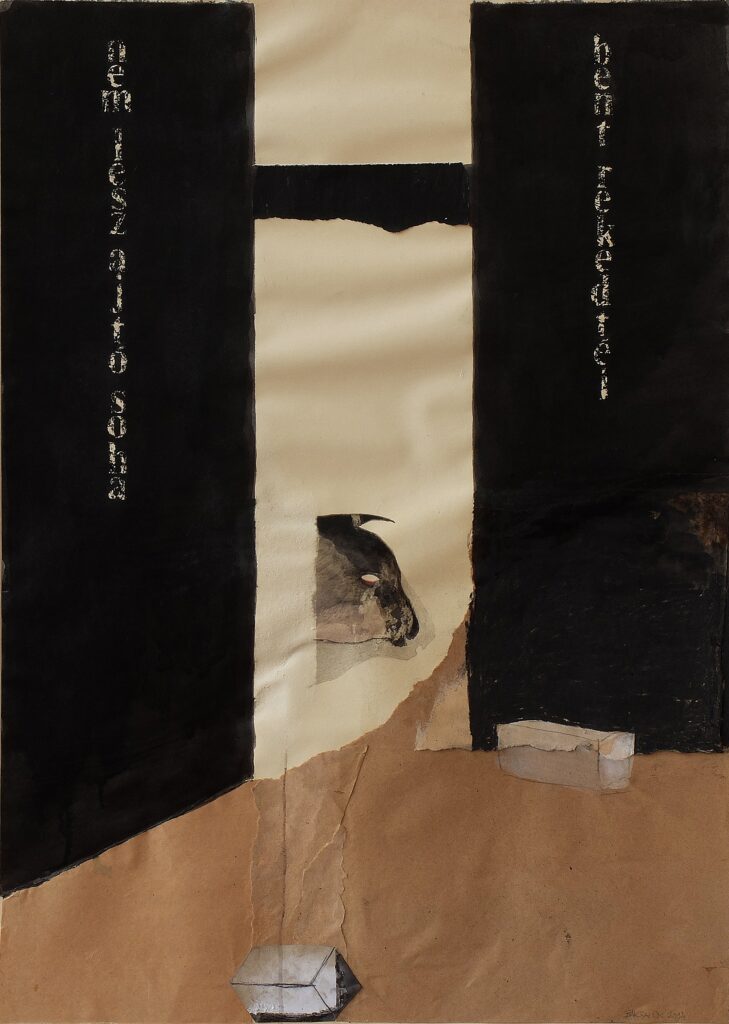 Baksai József: Aszterion háza, 2014, ceruza, tus, papír