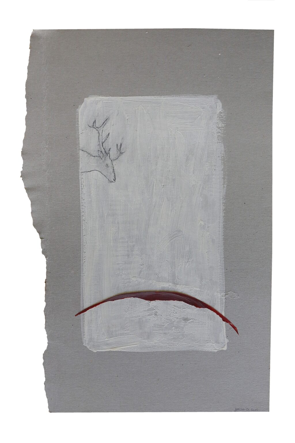 Baksai József: Gonosz vadászat, 2016, tempera, ceruza, papír