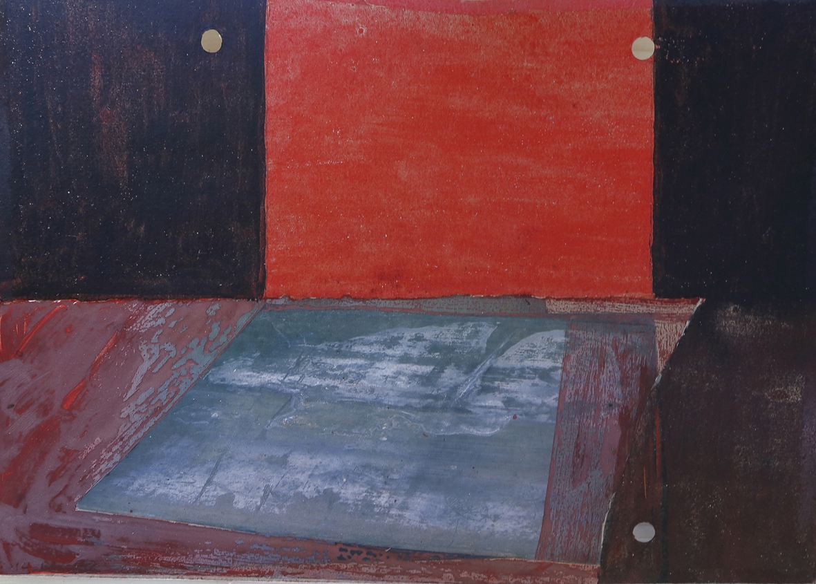 Baksai József: Jeges alkony, 2016, akvarell, tempera, papír