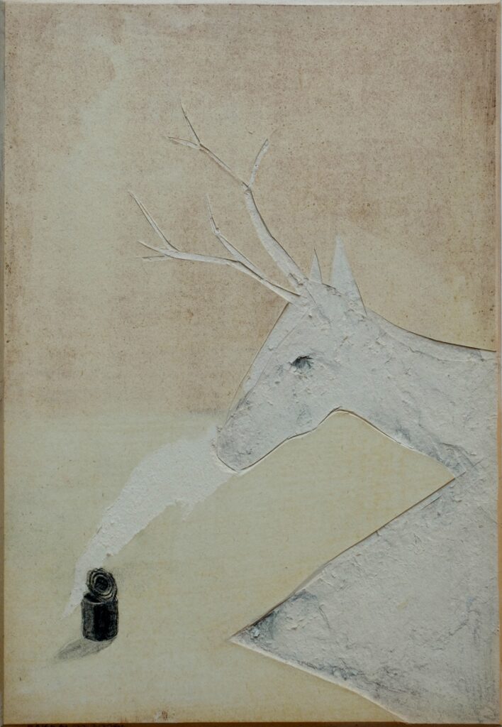 Baksai József: Nehéz újjászületés, 2016, akvarell, ceruza, karton