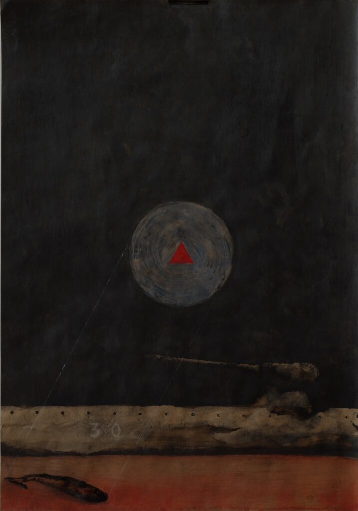 Baksai József: Parti fövenyen…, 2015, akvarell, tus, ceruza, papír