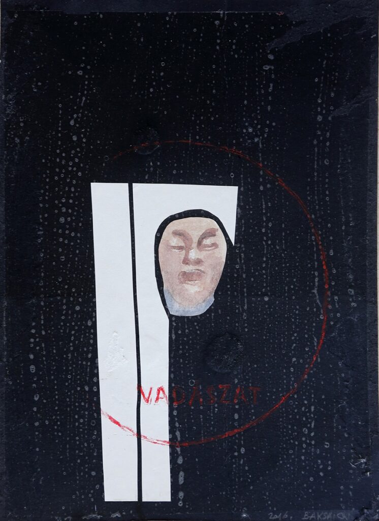 Baksai József: Vadászat I., 2016, akvarell, karton