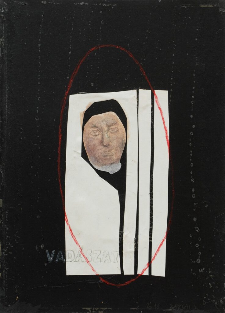 Baksai József: Vadászat II., 2016, akvarell, karton