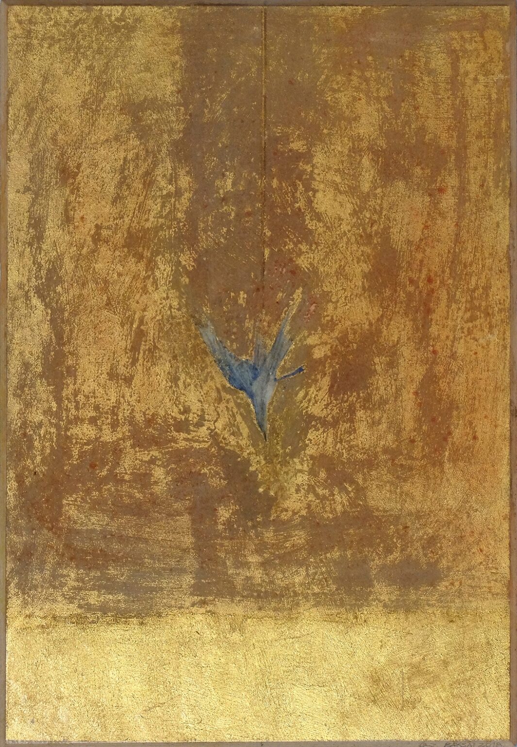 Baksai József: Aranyhíd, 2018, akvarell, aranyfüst, karton