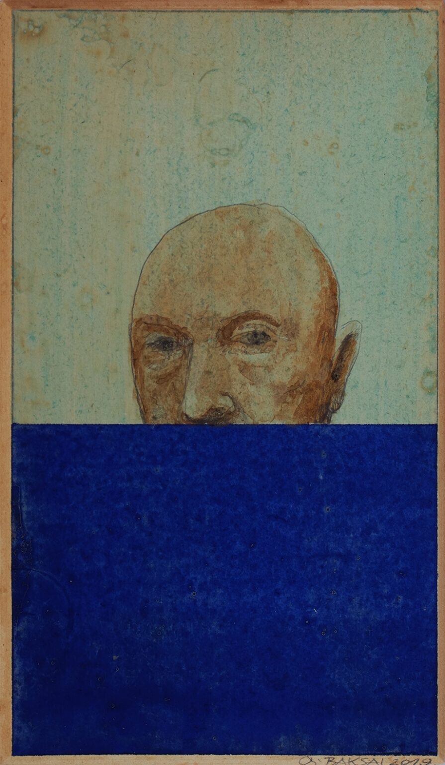 Baksai József: Még nagyobb némaság, 2019, akvarell, karton
